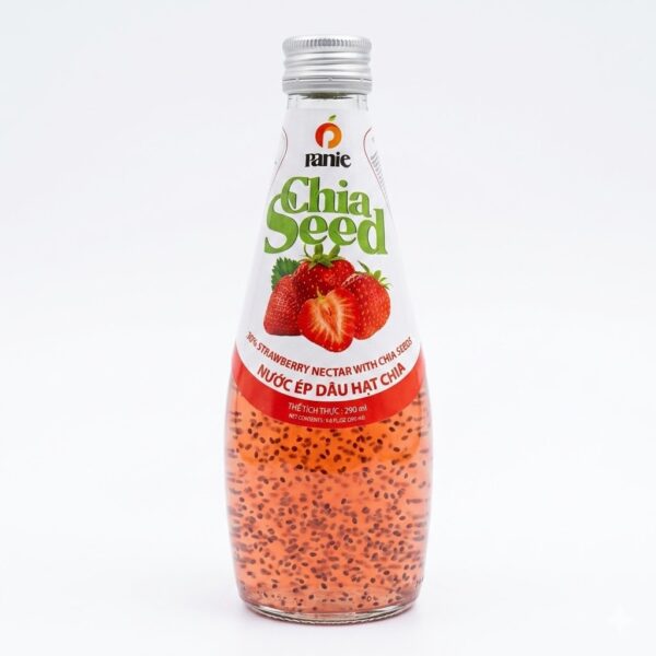 Panie Chia Seed Strawberry Juice 290ml bottle