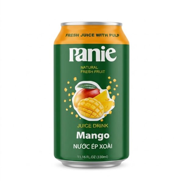 Panie Mango Juice Drink 330ml bottle with fruit pulp
