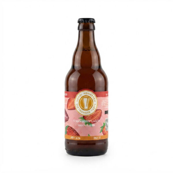 Hanoi Home Brew Strawberry Lager 330ml craft beer bottle